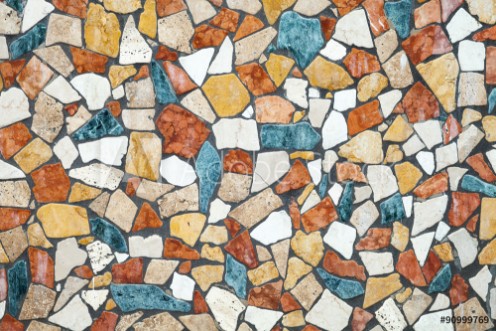 Picture of Colorful stone mosaic background photo texture